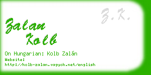 zalan kolb business card